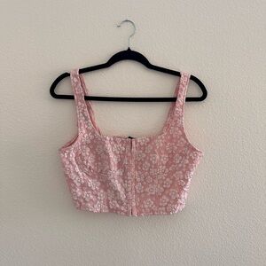 Floral Pink Crop Top